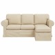 Kanapé krém 215 x 138 x 80 cm fém