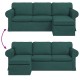 Kanapé sötétzöld 215 x 138 x 80 cm fém