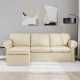 Kanapé krém 215 x 138 x 80 cm fém