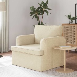 Kanapé krém 142 x 80 x 85 cm fém