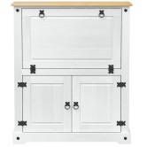 Bortároló szekrény fehér 97 x 45 x 114 cm tömör fenyőfa