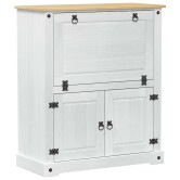 Bortároló szekrény fehér 97 x 45 x 114 cm tömör fenyőfa