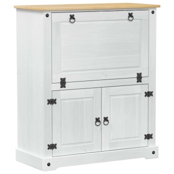 Bortároló szekrény fehér 97 x 45 x 114 cm tömör fenyőfa