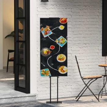 Kiállító állvány fekete 30 x 23,5 x 210 cm acél