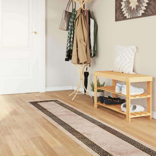 Szőnyeg futó marsa fekete 50 x 400 cm poliészter és pvc Szőnyeg futó marsa fekete 50 x 400 cm poliészter és pvc