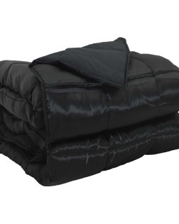 Teljes éves takaró fekete 155 x 220 cm satin és mikroszálas