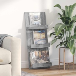 Magazin állvány szürke sonoma 51 x 11 x 102 cm faanyag
