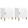 Éjjeliszekrény 2 pcs magasfényű fehér 43 x 34,5 x 50 cm