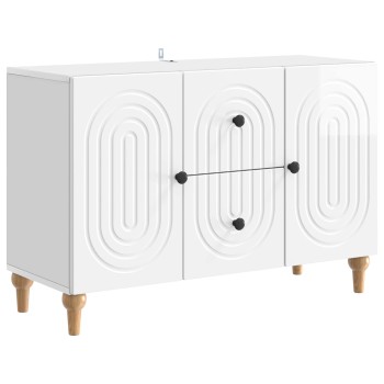 Tv szekrény magasfényű fehér 89 x 34,5 x 60 cm szerelt fa