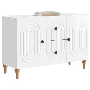 Tv szekrény magasfényű fehér 89 x 34,5 x 60 cm szerelt fa