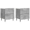 Éjjeliszekrény 2 pcs betonszürke 43 x 34,5 x 49,5 cm szerelt fa