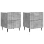 Éjjeliszekrény 2 pcs betonszürke 43 x 34,5 x 49,5 cm szerelt fa
