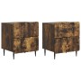 Éjjeliszekrény fiókkal 2 pcs füstös tölgy 43 x 34,5 x 49,5 cm