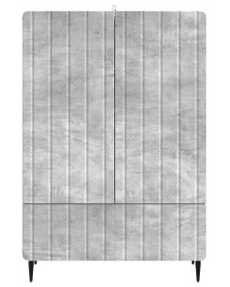 Széf fiókkal betonszürke 66 x 34,5 x 97 cm szerelt fa