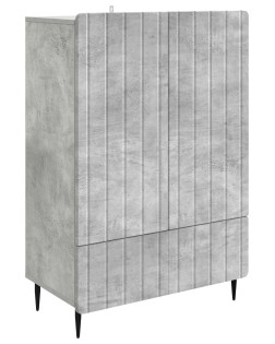 Széf fiókkal betonszürke 66 x 34,5 x 97 cm szerelt fa