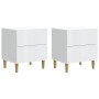 Éjjeliszekrény fiókkal 2 pcs fehér 43 x 34,5 x 48 cm szerelt fa