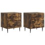 Éjjeliszekrény fiókkal 2 pcs füstös tölgy 43 x 34,5 x 47,5 cm