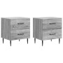 Éjjeliszekrény fiókkal 2 pcs szürke sonoma 43 x 34,5 x 47,5 cm