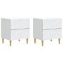 Éjjeli asztal 2 pcs fehér 43 x 34,5 x 48 cm szerelt fa