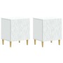 Éjjeli asztal 2 pcs fehér 43 x 34,5 x 50 cm szerelt fa