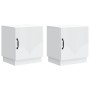 Éjjeli asztal 2 pcs fehér 43 x 34,5 x 47 cm szerelt fa