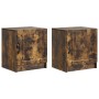 Éjjeliszekrény 2 pcs füstös tölgy 43 x 34,5 x 47 cm szerelt fa