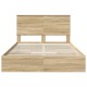Tárolós ágy fejtámlával sonoma tölgy 140 x 200 cm faanyag