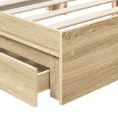Tárolós ágy fejtámlával sonoma tölgy 135 x 190 cm faanyag Tárolós ágy fejtámlával sonoma tölgy 135 x 190 cm faanyag