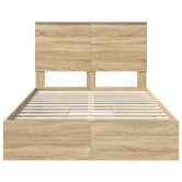Tárolós ágy fejtámlával sonoma tölgy 135 x 190 cm faanyag Tárolós ágy fejtámlával sonoma tölgy 135 x 190 cm faanyag