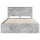 Ágykeret fejtámlával beton szürke 150 x 200 cm tömör fenyőfa