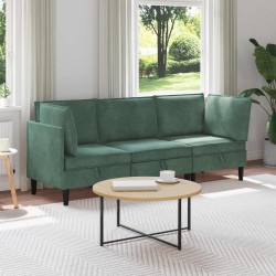 Nappali bútor szett párnával 3 pcs tengeri zöld bársony