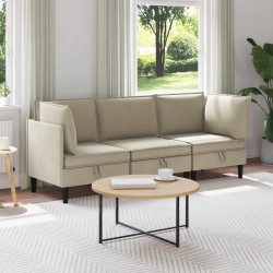 Nappali bútor szett 3 pcs homokszín szövet