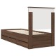 Ágykeret fiókkal fejtámlával barna tölgy 75 x 190 cm mérnöki fa
