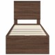 Ágykeret fiókkal fejtámlával barna tölgy 75 x 190 cm mérnöki fa