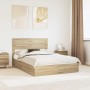 Tárolós ágy fiókkal sonoma tölgy 140 x 190 cm szerelt fa