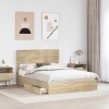 Tárolós ágy fiókkal sonoma tölgy 140 x 190 cm szerelt fa