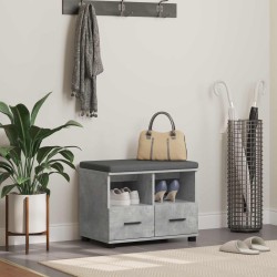 Előtér pad párnával fiókkal beton szürke 60 x 38 x 46 cm