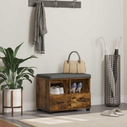 Előtér pad párnával fiókkal füstölt tölgy 60 x 38 x 46 cm