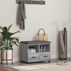 Előtér pad párnával fiókkal szürke sonoma 60 x 38 x 46 cm