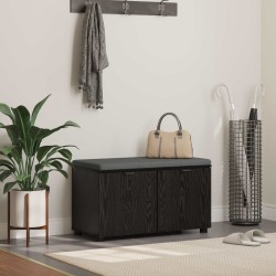 Előtér pad párnával tárolóval fekete tölgy 80 x 38 x 46 cm