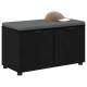 Előtér pad párnával tárolóval fekete tölgy 80 x 38 x 46 cm