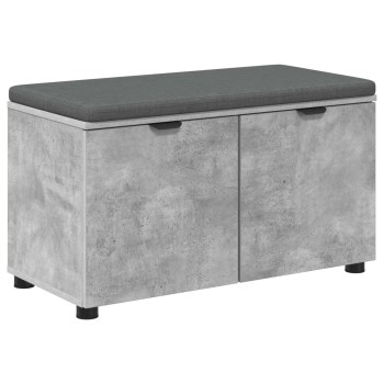 Előtér pad beton szürke 80 x 38 x 46 cm műanyag fa és szövet