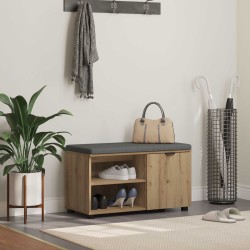 Előtér pad párnával egyszínű artisan tölgy 80 x 38 x 46 cm