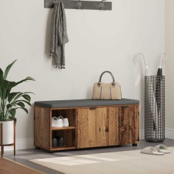 Előtér pad párnával egyszínű öreg fa 100 x 38 x 46 cm