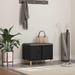 Előtér pad párnával tárolóval fekete tölgy 60 x 38 x 46 cm