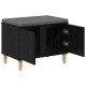 Előtér pad párnával tárolóval fekete tölgy 60 x 38 x 46 cm