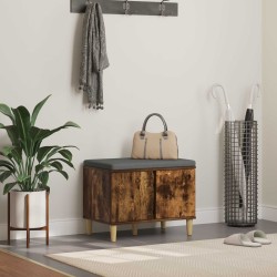 Előtér pad párnával tárolóval füstölt tölgy 60 x 38 x 46 cm