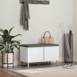 Előtér pad párnával tárolóval ajtóval fehér 60 x 38 x 46 cm