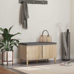 Előtér pad párnával tárolóval sonoma tölgy 60 x 38 x 46 cm