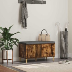 Előtér pad párnával tárolóval füstölt tölgy 60 x 38 x 46 cm